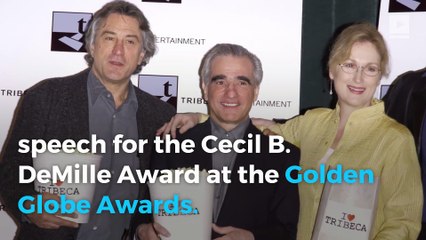 Robert De Niro commends Meryl Streep's Golden Globes speech