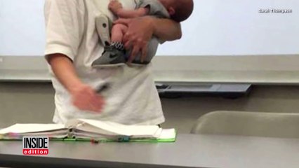 College Professor Holds Student's Newborn Baby While Teaching Class-pbsuupKhpmc