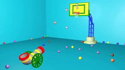 Colors BasketBall with Cannon Shooting game for Children's to Learn Colors! Kids Learning Videos