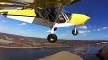 Off airport flying: landing on a river sandbarOff airport: landing and take-off from Missouri River sandbar