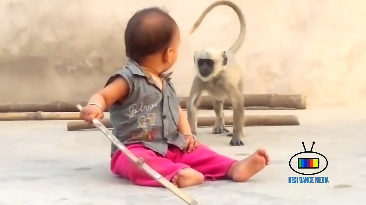 एक बन्दर ने बचे के साथ क्या कर दिया ek bandar ne kiya bache ke saath kya kya diya-CAo1_mjTP6Y