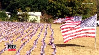 Elementary Students Cover School Lawn With 10,000 Flags For Fallen Veterans-RpiyyNEiVog