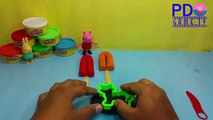 Peppa Pig Play Doh Learn Colors Play Doh Ice Cream Cone popsicle mold Pets horses cat shark