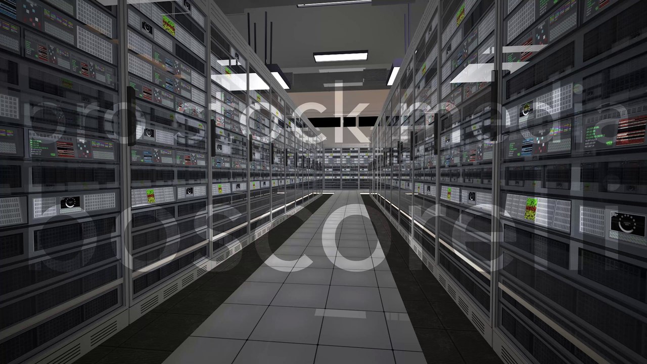 Data Center Server Room Professional 3D Stock Animation
