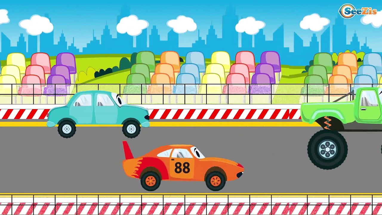 The Racing Car & Monster Truck and Cars - Race in the city of cars ...