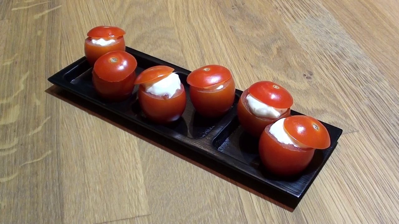 Appetizer - Tomatoes stuffed with salmon mousse - Healhty Meal Recipe