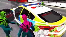 COLORS POLICEMAN SPIDERMAN & COLORS POLICE CARS RHYMES FOR KIDS ANIMATED FOR CHILDREN