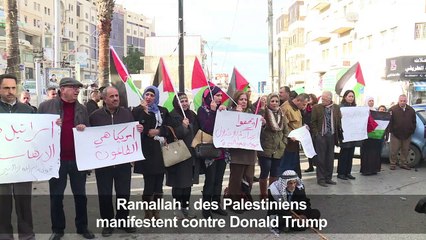 Des Palestiniens manifestent contre Donald Trump à Ramallah