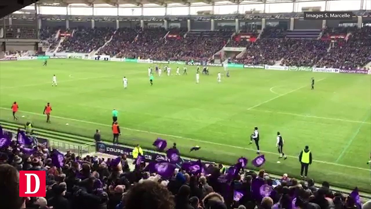 Un streaker toulousain traverse le Stadium pendant TFC-OM