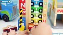 Color learning video for kids wooden toy cars garage truck paw patrol toys learn English