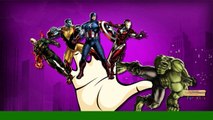 Finger Family Rhymes SuperHero Hulk Captain america Cartoons | Finger Family Nursery Rhymes