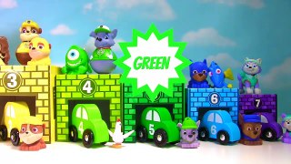 Best Learning Colors Number Video Characters PJ Masks w Help Paw Patrol Pup Match Cars to Garage an