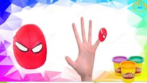 Spiderman Colors Play Doh Finger Family Kids Songs | Spiderman Face Finger Family Nursery Rhymes