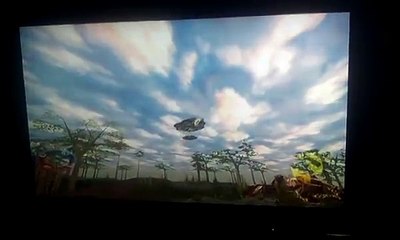 T-Rex gets air lifted away by Millennium Falcon.-RUbkcOrGDUg