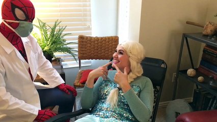 Ugly Frozen Elsa & Doctor Spiderman vs Maleficent Dentist Tooth Prank Fun Superhero Kids In 4K