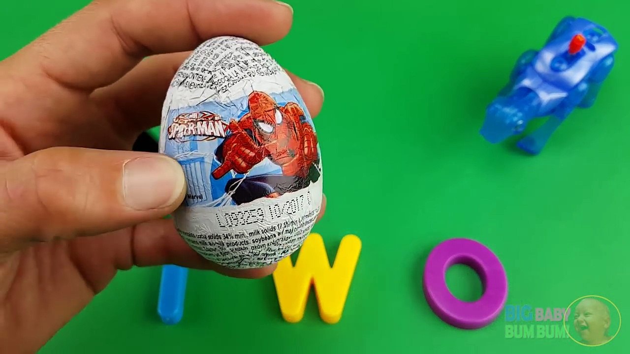 Spiderman Surprise Egg Learn-A-Word! Spelling Numbers! Lesson 2