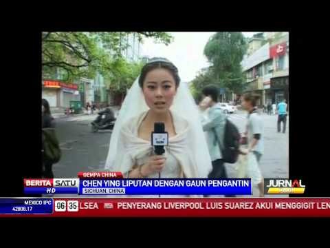 GEMPA CHINA - Chen Ying Liputan Dengan Gaun Pengantin