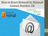 How to Reset Hotmail by Hotmail Contact Number UK