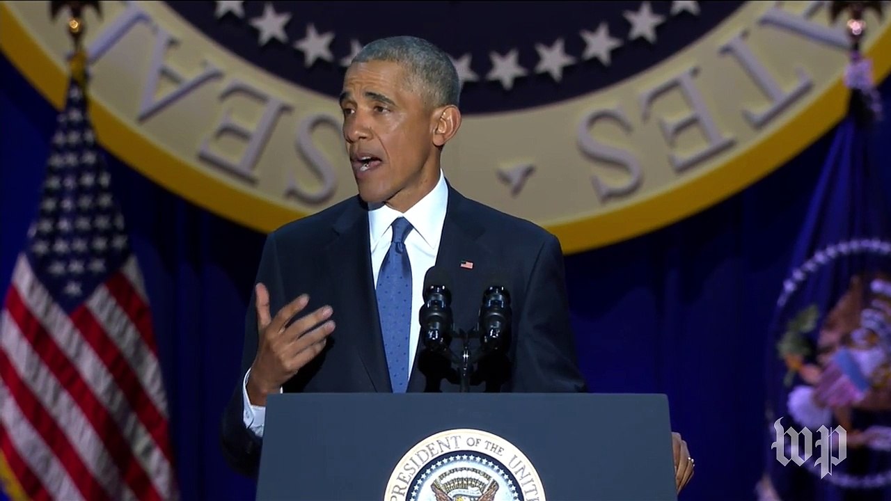 Obama talks 'peaceful transfer of power' during...