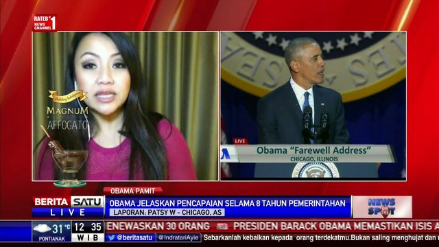 Belasan Ribu Warga AS Saksikan Langsung Pidato Perpisahan Obama