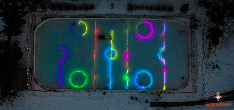 Backyard LED Hockey Rink in Minnesota
