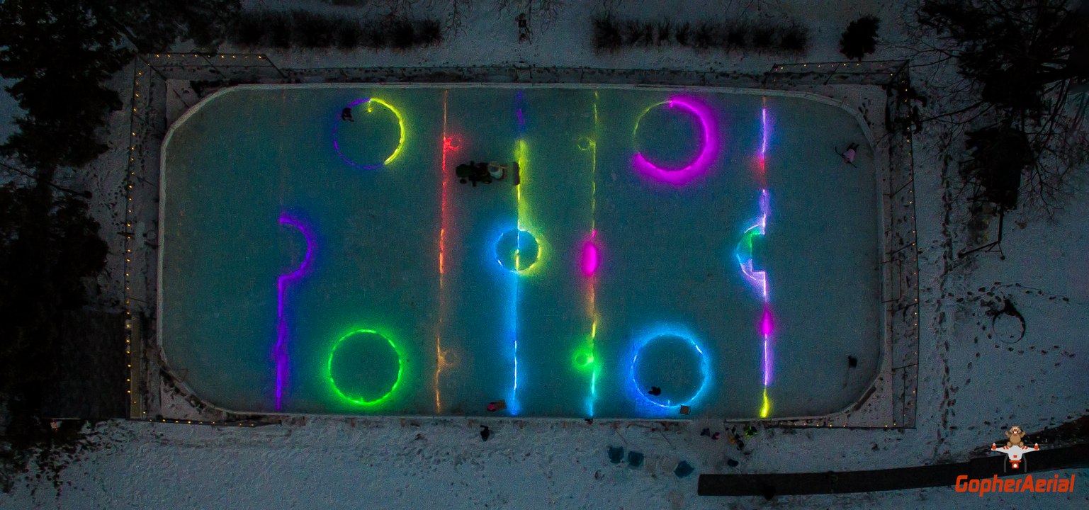 Backyard LED Hockey Rink in Minnesota