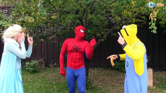 Frozen Elsa LOSES HER NOSE! w/ Spiderman, Pink Spidergirl, Minion, Maleficent vs Joker. Ep. 145