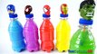 Learn Colors with Superhero Bottles Finger Family Nursey Rhymes Spiderman Surprise Toys for Kids