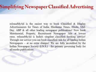 Newspaper Classified Advertising