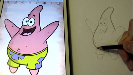 Как нарисовать для детей Spongebob Patrick Star How to draw for children Spongebob Patrick Star