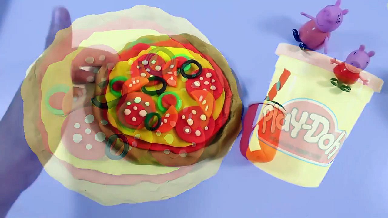 Play DOh TOYS KIds  Make Pizza play dough along peppa Pig VideoS