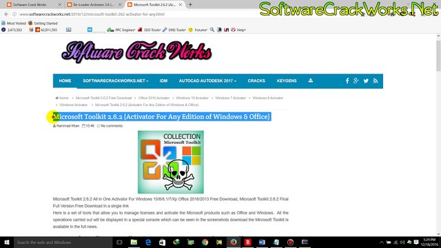 Microsoft Toolkit 2.6.2 (Activator For Any Edition of Windows & Office)