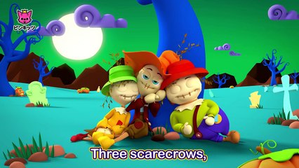Three Scarecrows (3D) _ 三人のカカシさん _ Halloween Songs _ ハロウィンソング _ ピンキッツ英語童謡-K0p5p58aBRY