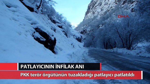 PKK'lıların tuzakladığı patlayıcının infilak anı kamerada