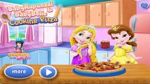 Baby Rapunzel And Baby Belle Cooking Pizza | Children Games To Play | totalkidsonline
