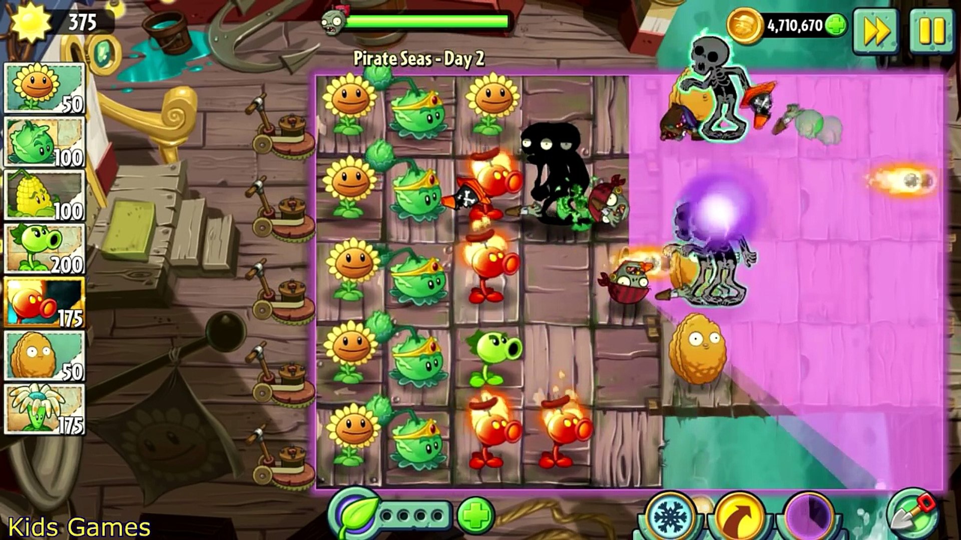 Plants vs. Zombies 2: It's About Time - Gameplay Walkthrough Part 39 -  Pirate Seas (iOS) 