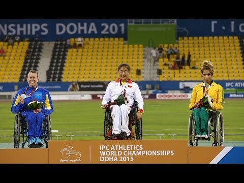 Women's 1,500m T54 | Victory Ceremony | 2015 IPC Athletics World Championships Doha