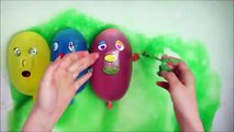 5 Wet Little Face Balloons TOP Learn Colours Finger Water Balloon Finger Nursery Compilation
