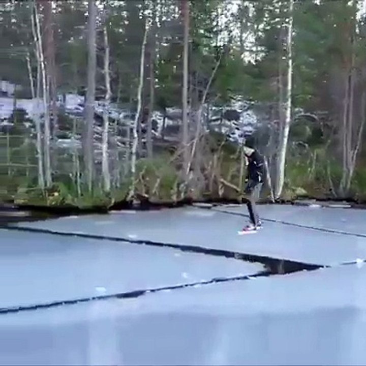 skating on lake