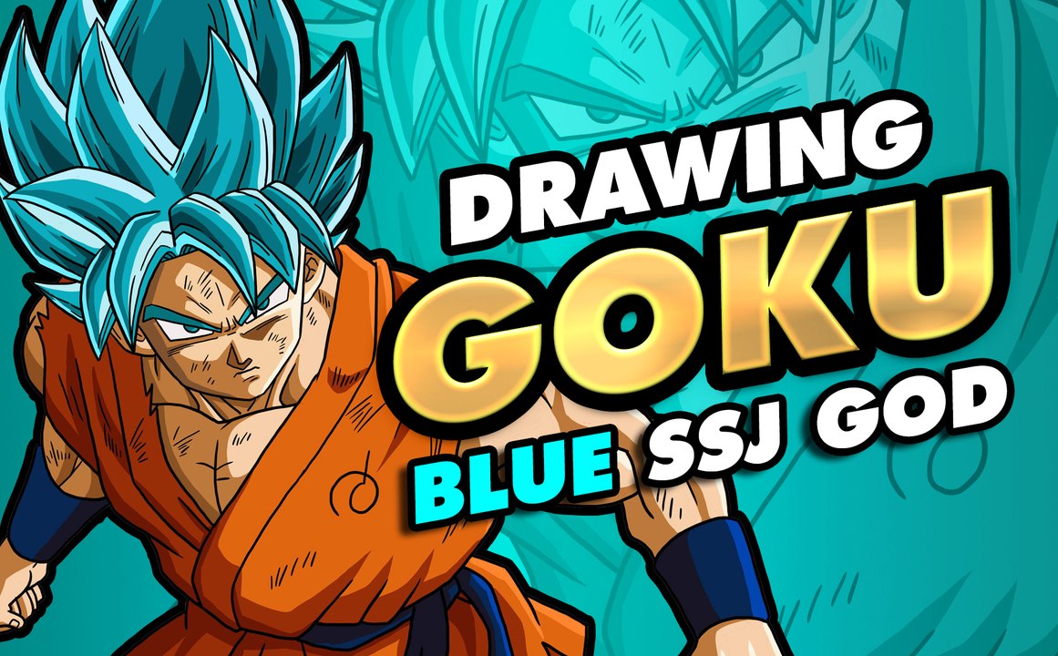 Speed drawing GOKU blue SSJ God Dragon Ball Super