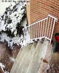 Meek Mill slips down some stairs