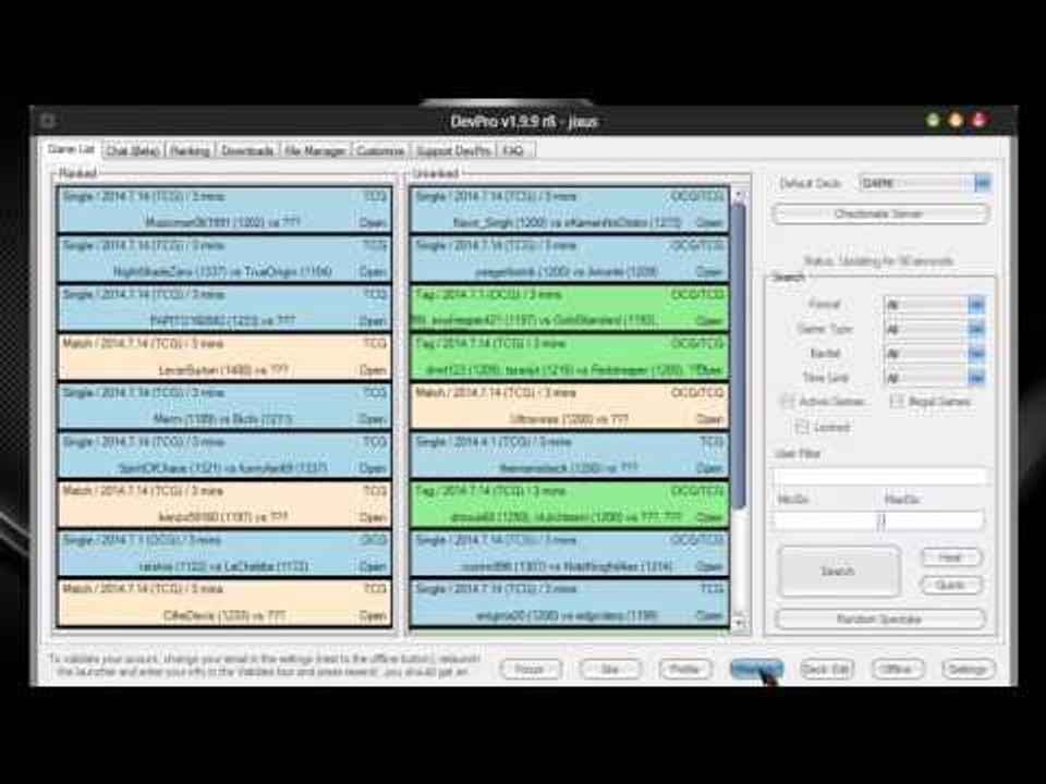 YGO Online Tutorial Dev pro parte 1