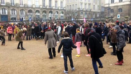 Les Rennais testent les marches idiotes place du Parlement
