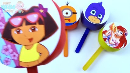 Tải video: Lollipop Play Doh Clay Princess Disney Dora Minions Pj Masks Angry Birds Learn Colours for Kids