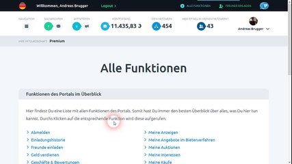 Alle Funktionen bei JUGL im Überblick