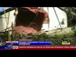 Pesawat Pengangkut Pupuk Jatuh di Lampung