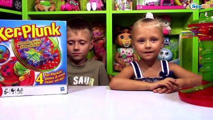 Челлендж от Ярославы и Игорька! Веселая игра для детей. Family Fun Game for Kids KerPlunk Challenge