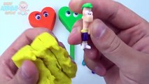 Play and Learn Colours with Play Doh Lollipop Smiley Face Surprise Toys Simpsons Phineas and Ferb