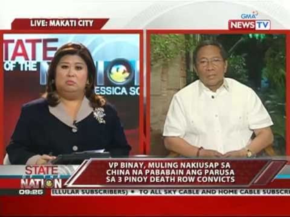 SONA - VP taking chances to save 3 Pinoys from China death row 03/25/11