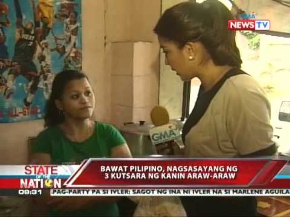 SONA - Pinoys waste 3 spoonfuls of rice per day 04/01/11